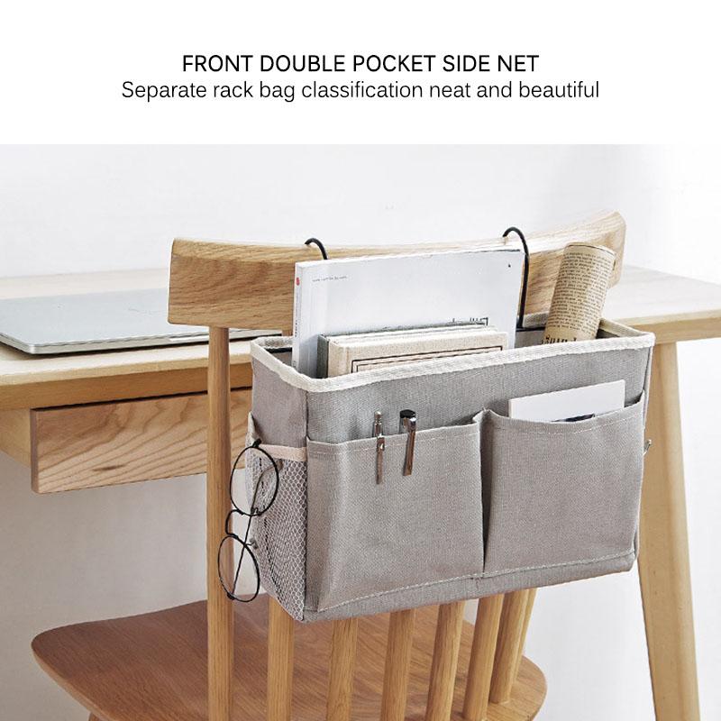 

Bedside Storage Organizer Bed Desk Bag Sofa TV Remote Control Hanging Books Phones Storage Organizer Bed Holder Pockets