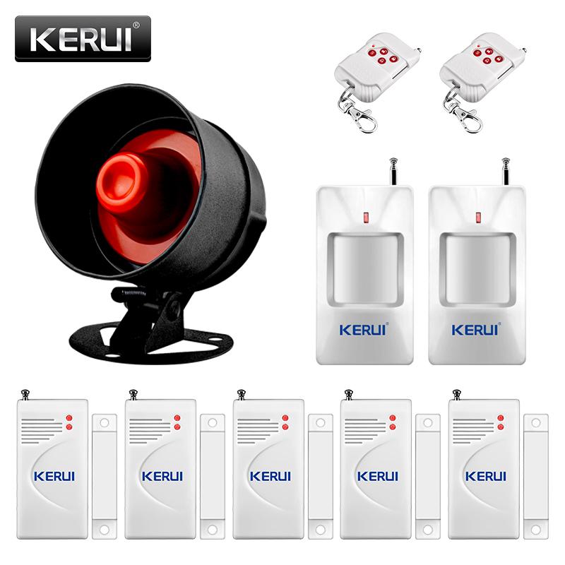 

KERUI Alarm Siren Home Security System 100dB Volume PIR Motion Detector Controller Wireless Siren Loudly Sound for House Garage