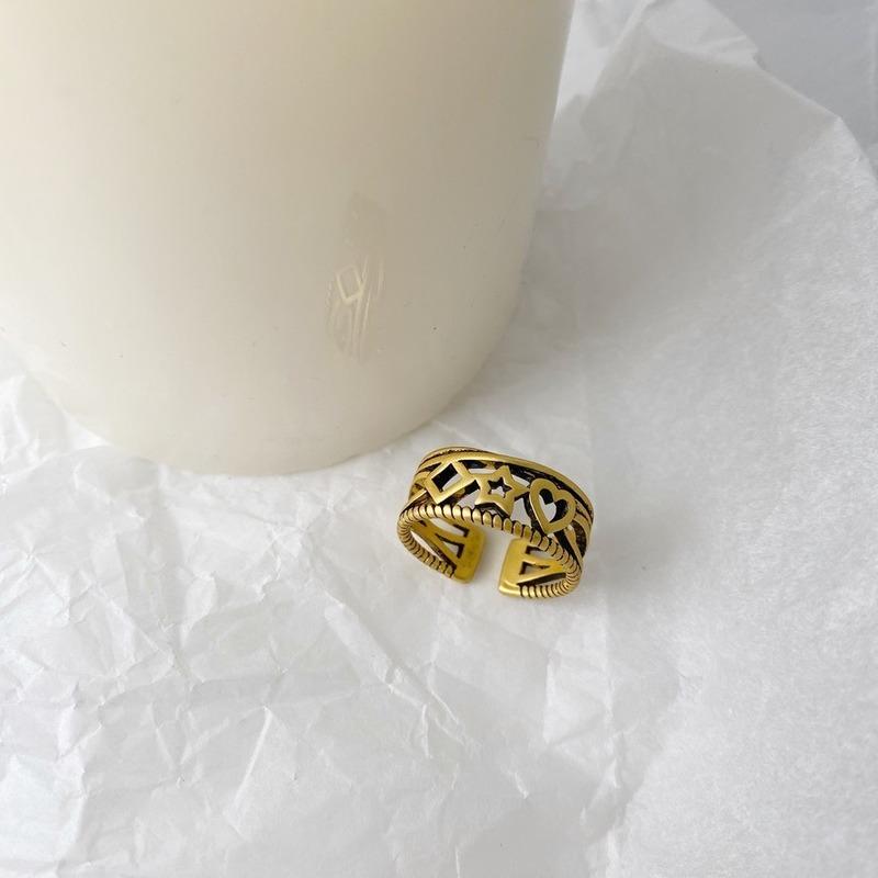 

Wedding Rings Minar Unique Design Gold Metal Geometrical Love Heart Star Open Ring For Women Fashion Adjustable Jewelry Accessories