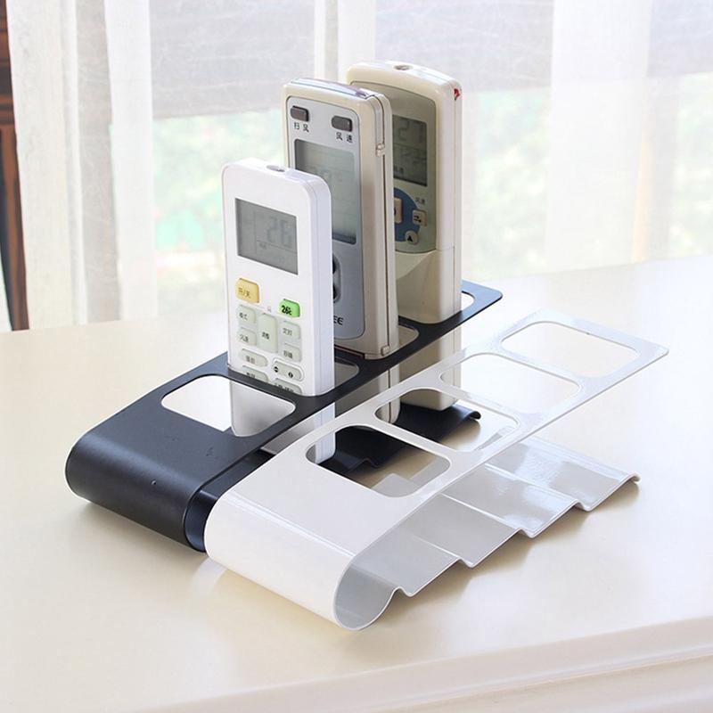 

4 Grids Remote Control Storage Racks TV/DVD/VCR Organizer Remote Control Storage Practical Mobile Phone Holder Stand Random