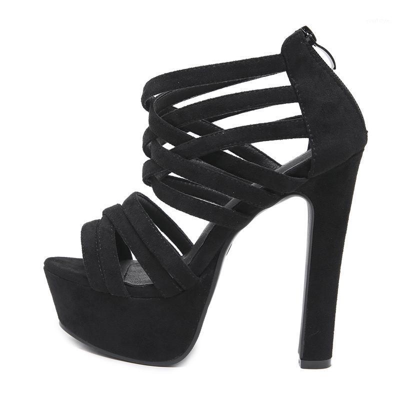 

2020 Women Summer Sandles 14cm High Heels Peep Toe Extreme Fetish Sandals 5cm Platform Glitter Stripper Heels Gladiator Shoes1, Black