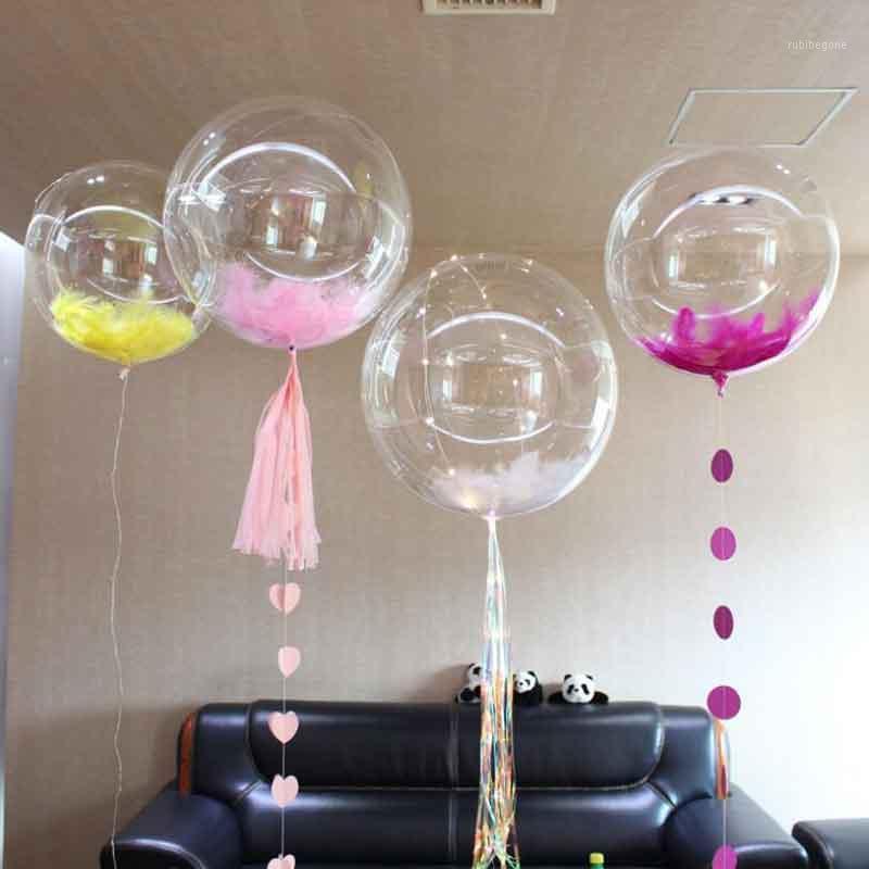 

5pcs 18 24 36 Inch DIY Wedding Birthday Party Decoration Bobo Balloons Feather Transparent PVC Balloon Helium Inflatable Balls1