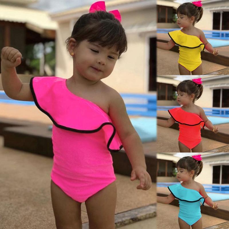 

Toddler Baby Girls Ruffle Solid Swimsuit Jumpsuit Swimwear Bathing Suit Infant swimwear Separate Girls swimsuit X1
