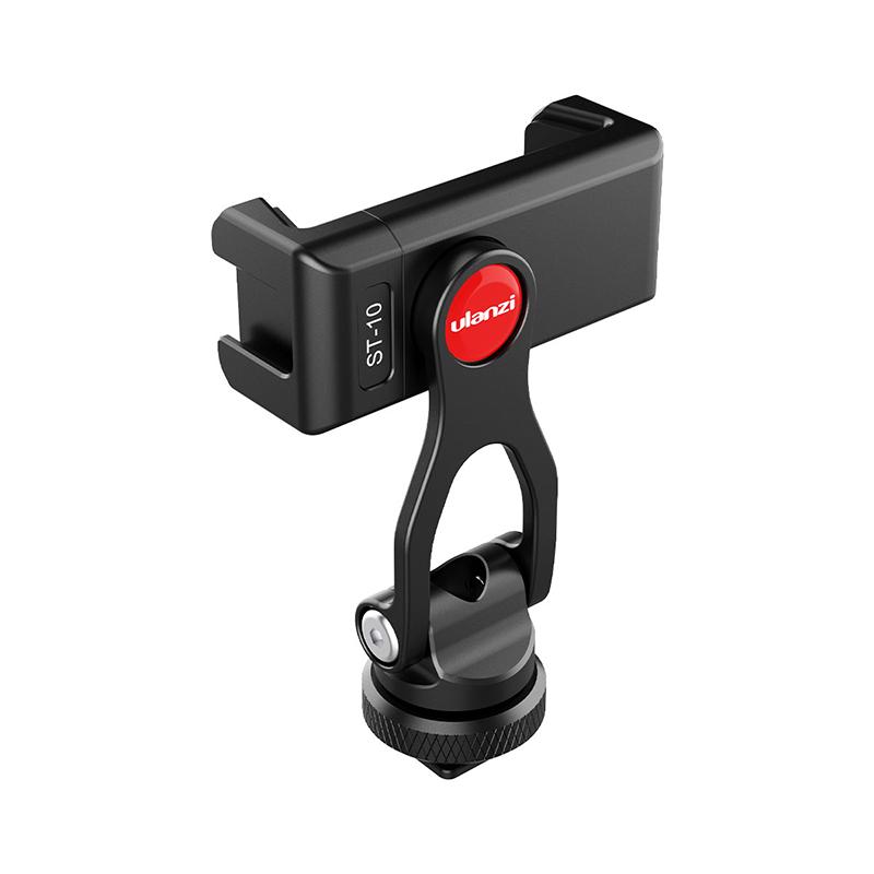 

Ulanzi ST-10 Cold Shoe Phone Tripod Mount DSLR Monitor Mount 360 Rotation Metal Phone Holder Smartphone Vlog Clip