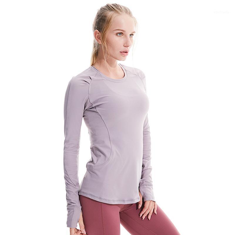 

Yoga Top Gym Yoga Shirts Fitness Tops Long Sleeve Slim Running Sport shirt Spandex Nylon1, Black
