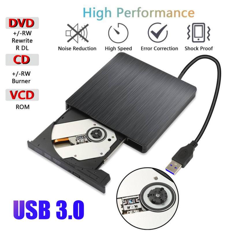 

External USB 3.0 DVD High Speed RW CD Writer Slim Flat Brushed Grain Drive Burner Reader Player For PC Laptop Optical Drive