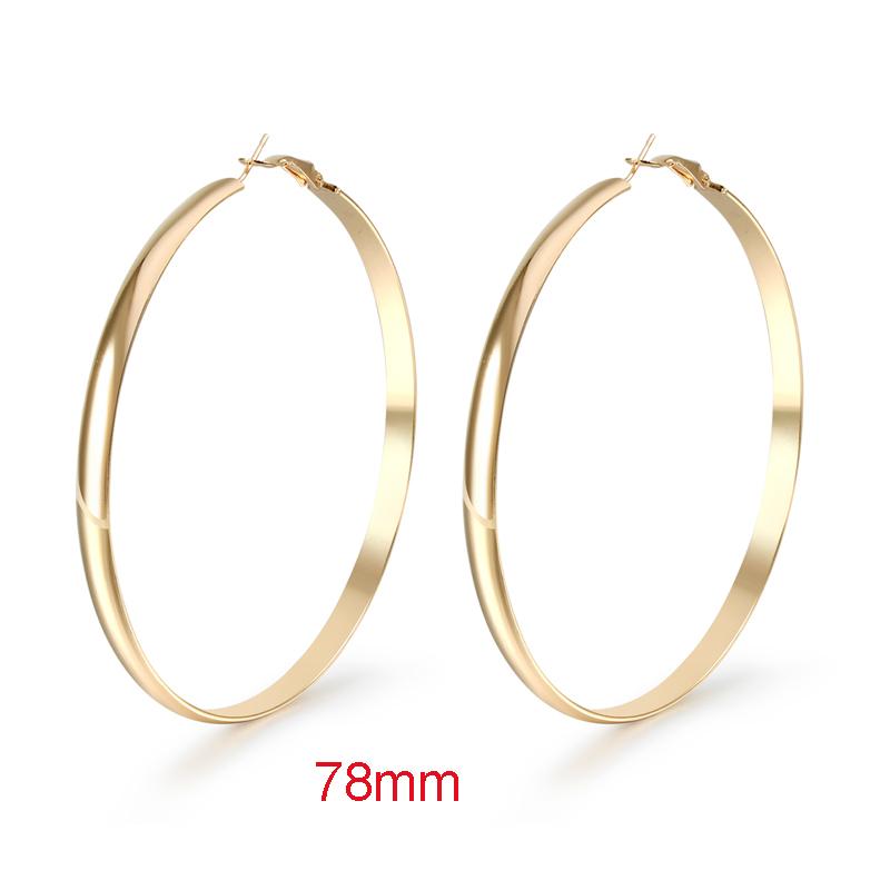 

GEOMEE 1Pair Classic Round Big Hoop Earring 78mm Trendy Wholesale Pendientes Vintage Earrings for Women Brinco Fashion Jewelry
