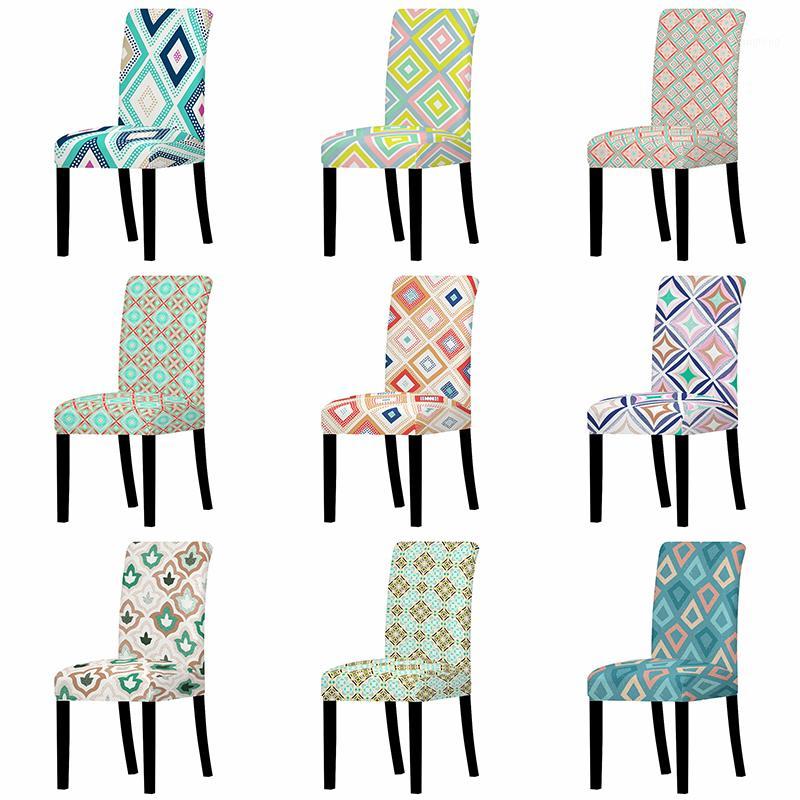 

Geometric Chair Cover Anti-dust Washable Removable Chair Banquet Elastic Slipcover For Living Room Protector1