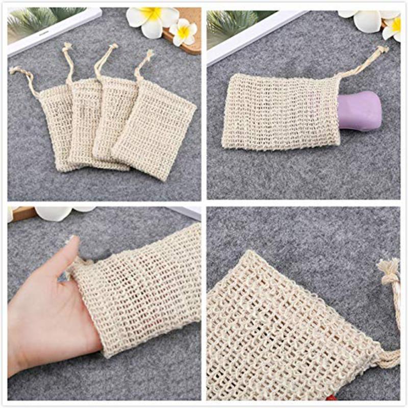 

Fashion Nice Natural Ramie Shower Exfoliator Sponge Pouch Net Comfortable Bubble Blister Mesh Soap Saver Foaming Bag