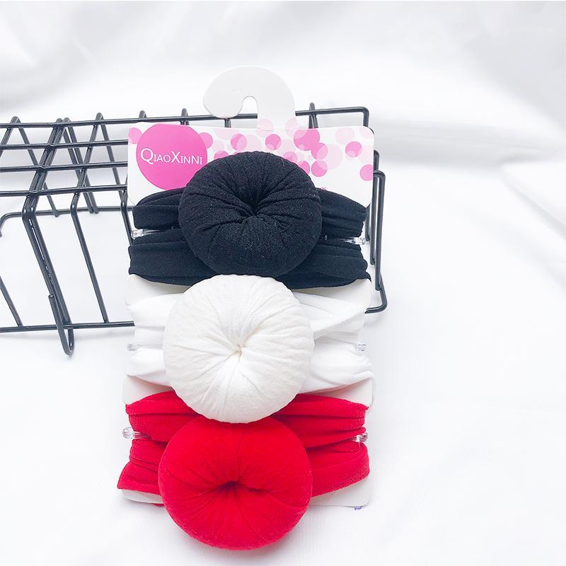 

3pcs/lot baby headband round ball newborn baby girls Solid headwear elastic hairband for accessories1, Color 12