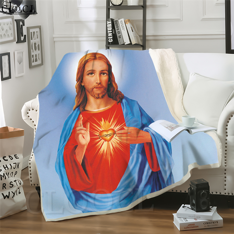 

CLOOCL Hot Christian Jesus Son of God 3D Print Harajuku Air Conditioning Blanket Sofa Teens Bedding Throw Blankets Plush Quilt