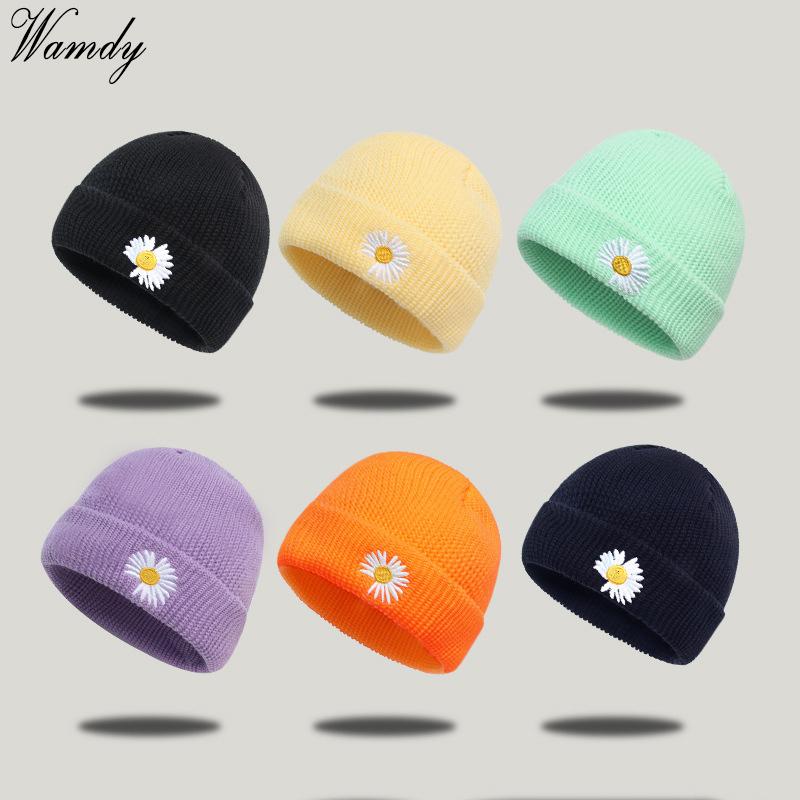

Beanie/Skull Caps Little Daisies Knitted Cap Hat For Women Men Spring Embroidery Butterfly Outdoor Lady Girls Sports Beanies Snapback, Black
