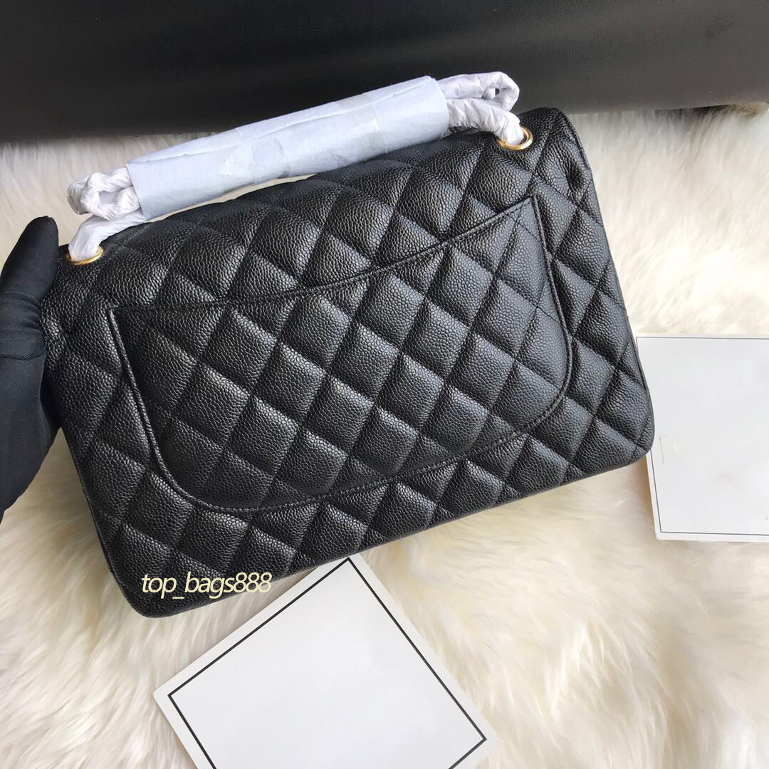 

Top quality women bags jumbo double black lambskin genuine real leather quilted chain flap shoulder cross body handbag bag purse 30cm Sac Ã main