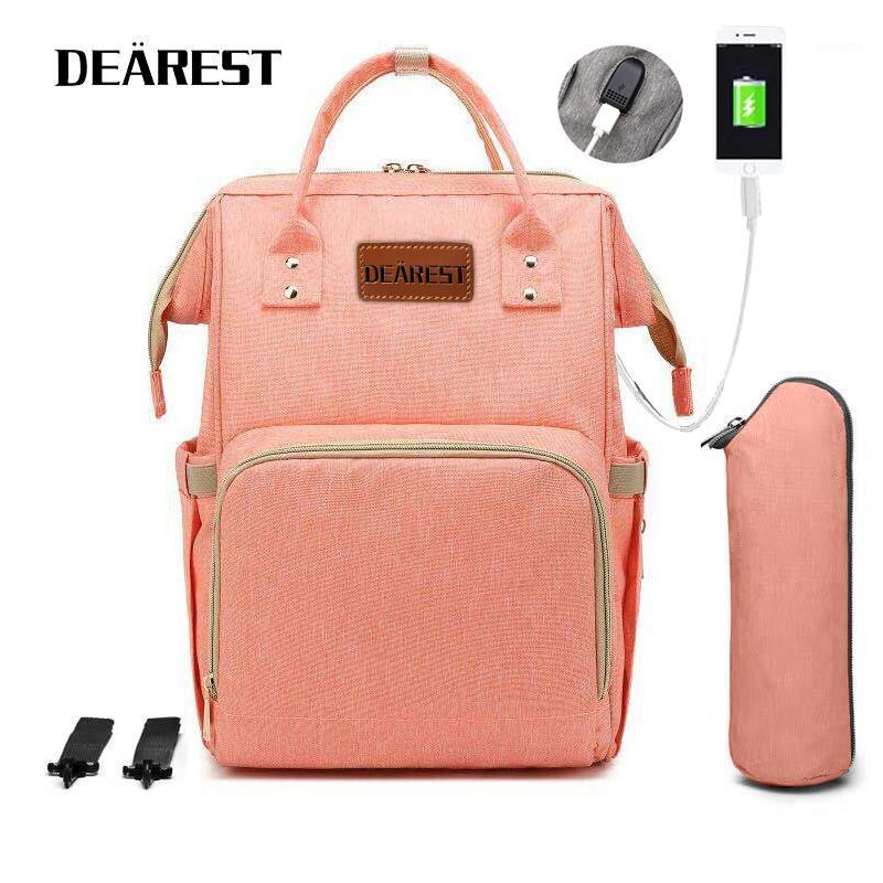 

DEAREST Waterproof USB Chargeable Mommy Bag Diaper Backpack Baby Bags Diaper Bag Travel Organizer1, Black