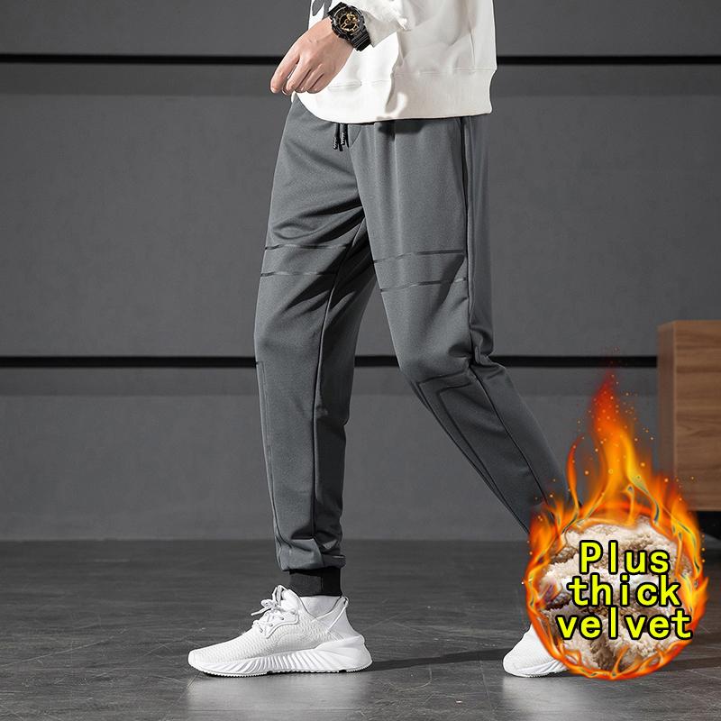 

Brand Men's Plus Fleece Trousers Oversized Sweatpants 2020 New Men's Drawer Warm Sports Pants Winter Thick Plus Trousers, Cs2043rblack