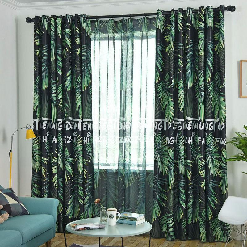 

3D Tropical Rainforest Curtains Shading Home Decoration For Living Room Bedroom Nordic Window Organza Fabrics Tulle Curtains1, Tulle no 1