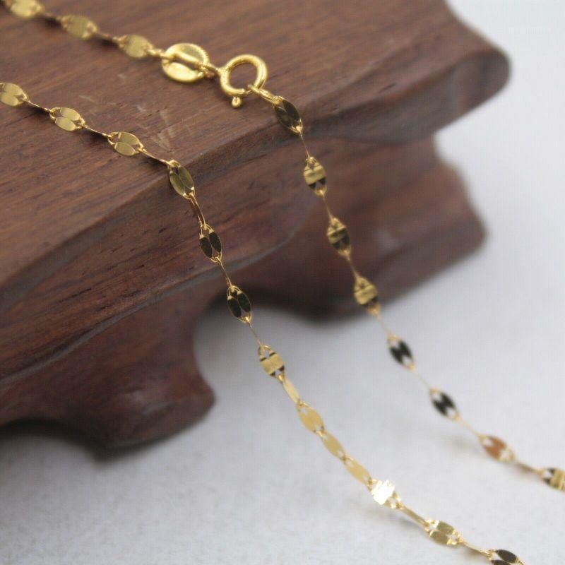 

Fine Pure Au 750 18kt Yellow Gold Chain 2mmW Women Lip Link Necklace 18inch 1-1.3g1