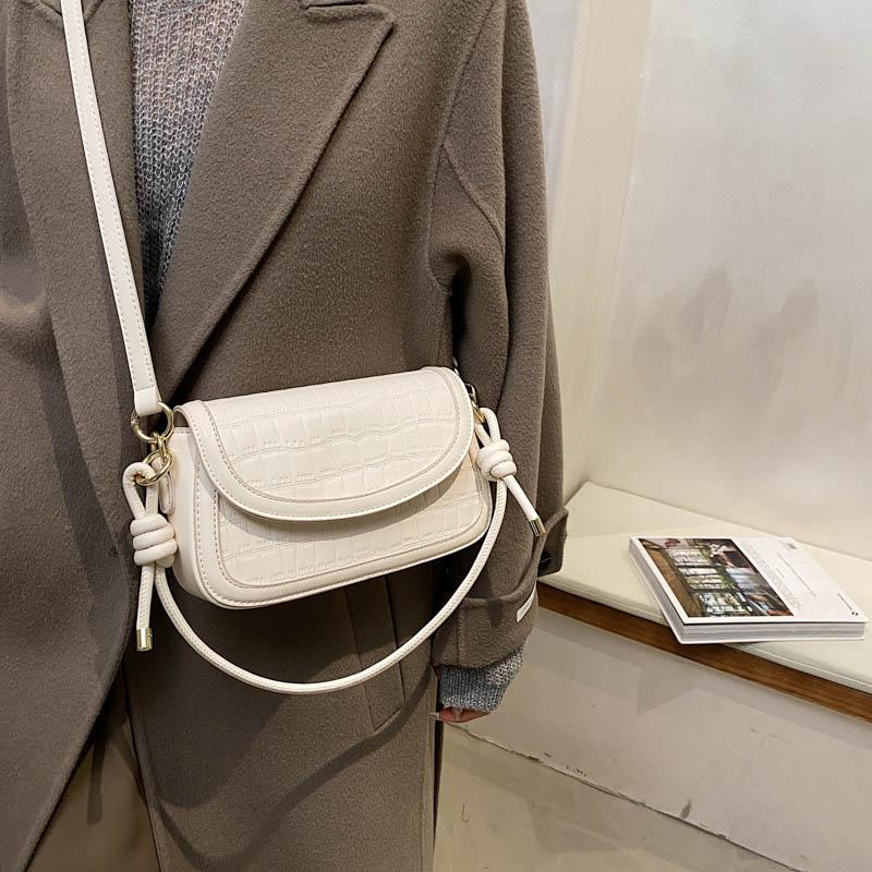 

2021 New Elegant Girl One-shoulder Bag High-quality Soft Leather Cross-body Bag Lady Luxury Handbag Simple Versatile Commuter Ba, Black