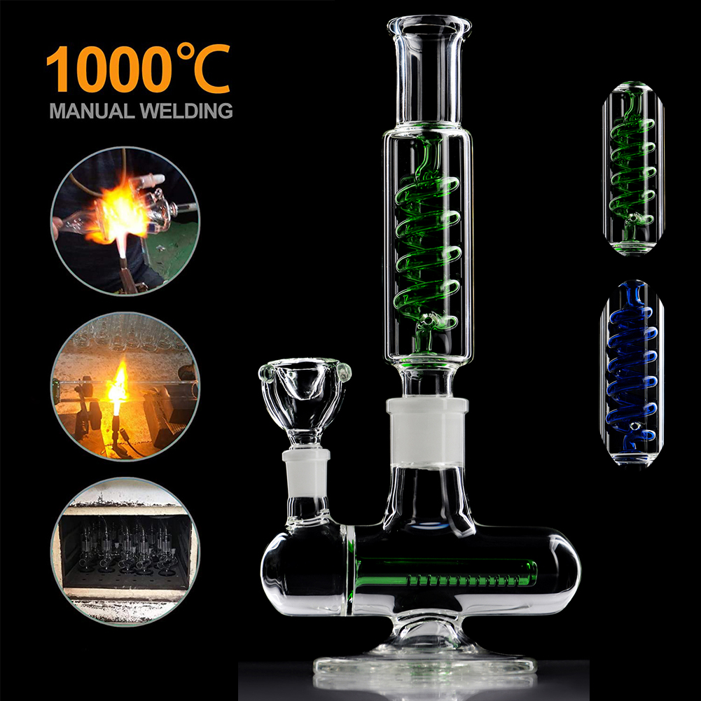 

TORO Tall Heady Glass Beaker Bong Hookahs Smoking Accessories Shisha Dab Oil Rigs Double Glass Smoking Water Pipes 14MM Joint Male 12.3 Inch