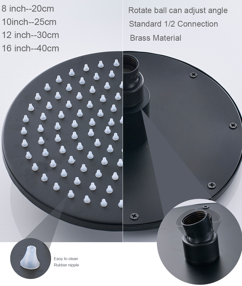 ماتي أسود دش صنبور النحاس الأمطار مخفي دش خلاط صنبور في الجدار 8 10 12 16 المطر دش رئيس حددي خلاط صمام Y200321 من عند Shanye10 458 41ر س Kr Dhgate Com