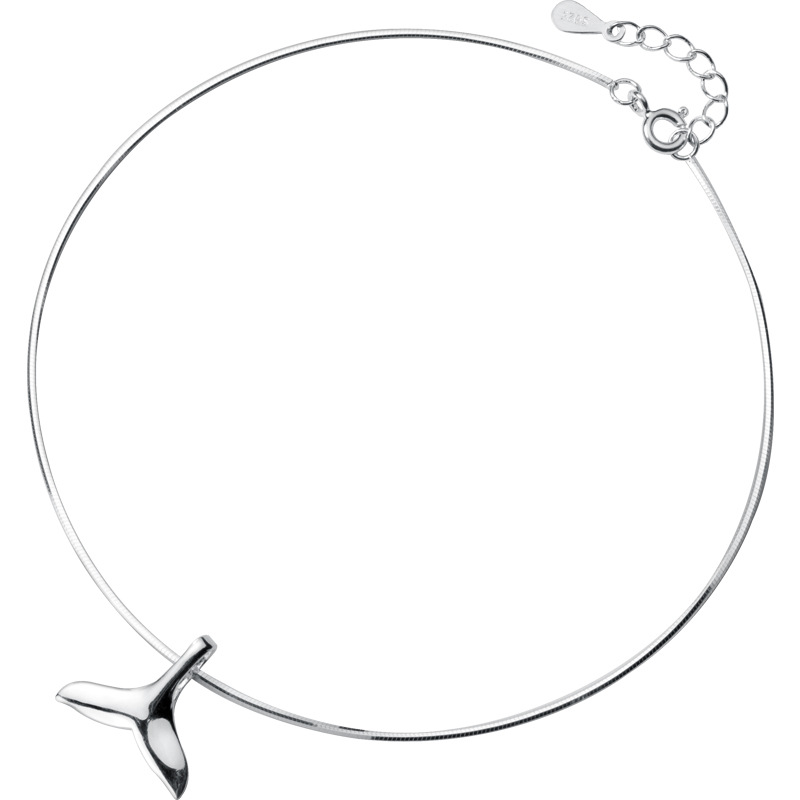

Simple and cute mermaid tail women's fashion 925 sterling silver chain ankle chain animal anklet high jewelry girl jewelry gift