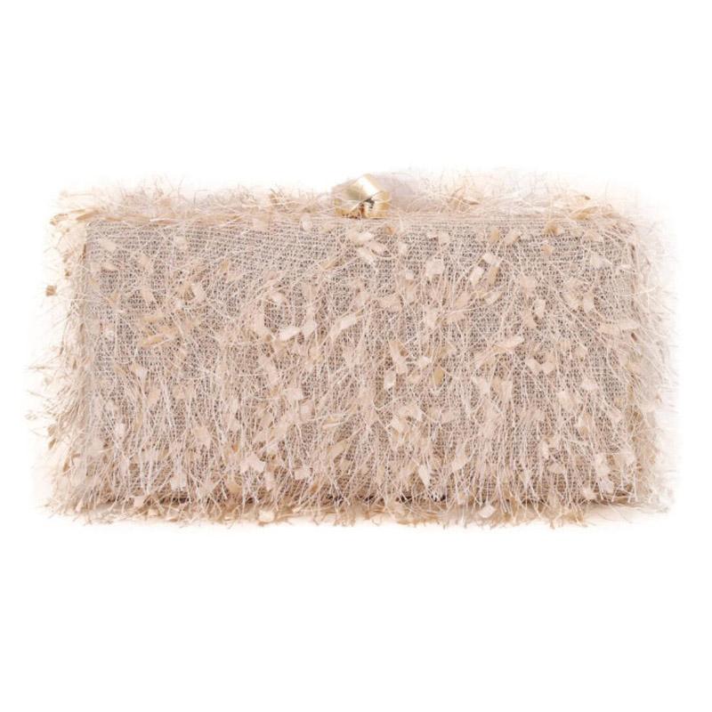

Cute Women Fur Evening Bag For Party Wedding Luxury Handbag New Tote Chain Tassel Shoulder Bag Love Day Clutches, Black