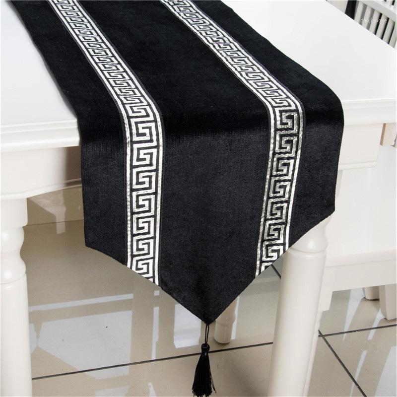 

33 x 180cm Luxury Table Runner with Tassels for Dining Table Wedding Party Christmas Cake Floral Soft Tablecloth Decoration1