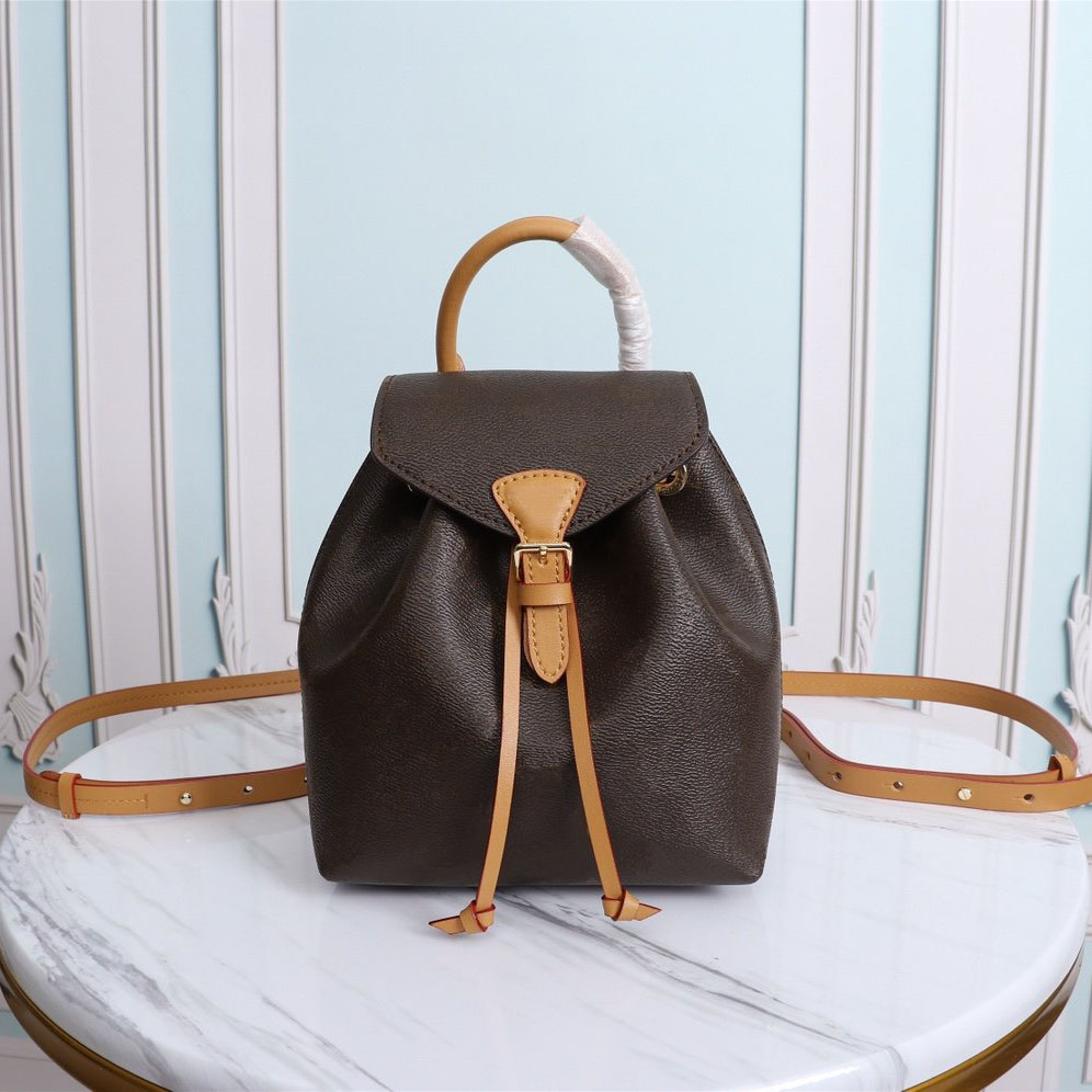 

Classic casual Palm luxurys designers backpacks women mini real leather canvas backpack ladies 2 size 27.5x33x14cm 17x20x10.5cm