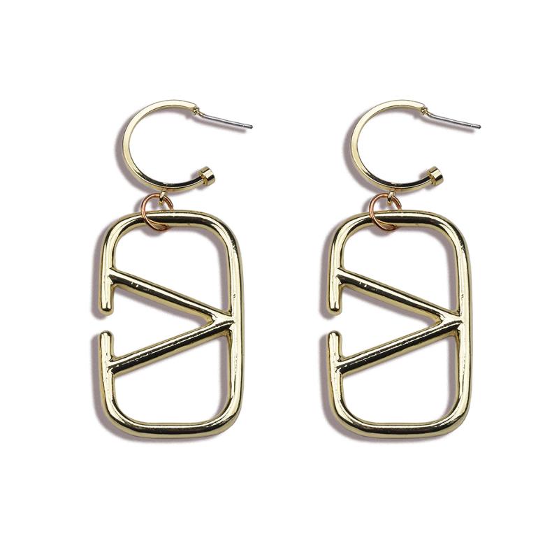 

Dangle & Chandelier Fashion Gold Geometric Statement Long Earrings Women Hollow Letter Square Drop Earring Jewelry Wedding Party