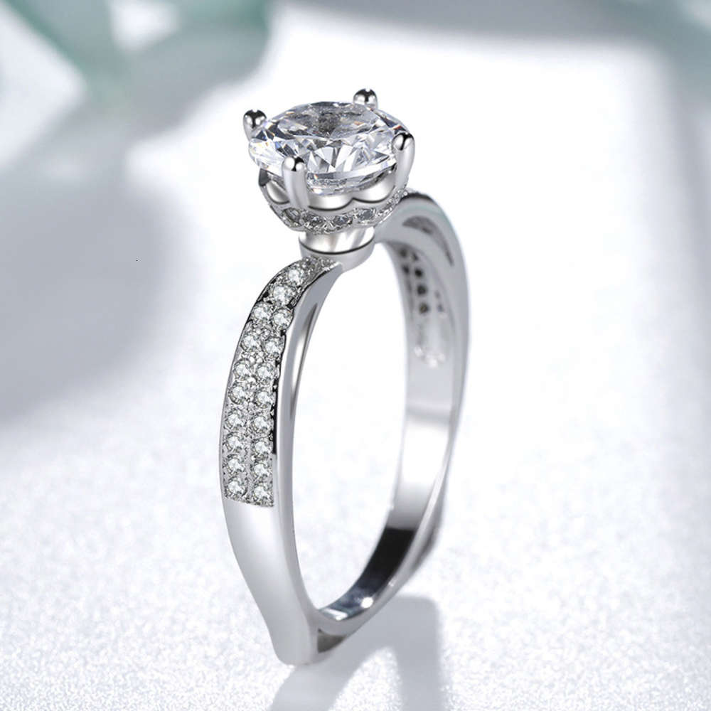 

Luxurys Designers Fashion Jz258 court Baroque four claw fountain women's 1.5 C imitation diamond hollow crown ring