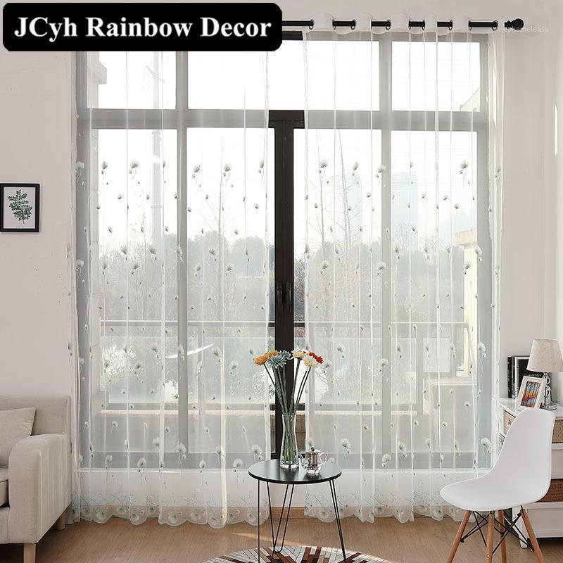 

Modern Blinds Embroidery Tulle Curtains For Living Room Bedroom Pure White Sheer Curtains Window Luxury Organza Foam Treatment1