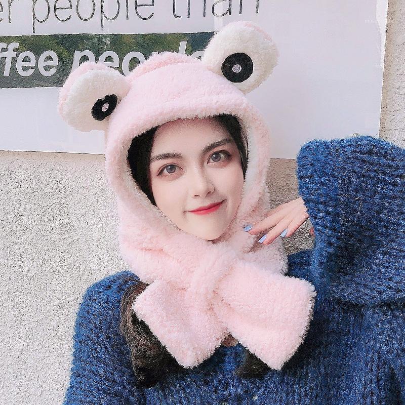 

Cute Frog Hat Kids Girls Women 2020 Winter Faux Fur Plush Beanie Bonnet Femme Warm Earflap Skull Cap Beanies1, Beige