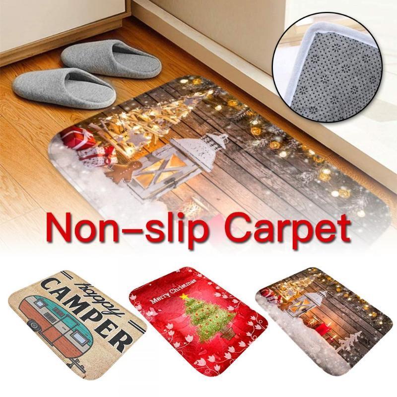 

Christmas Carpet Non-slip Door Mat Carpet Anti-slip Mat Rectangular Kitchen1, Red