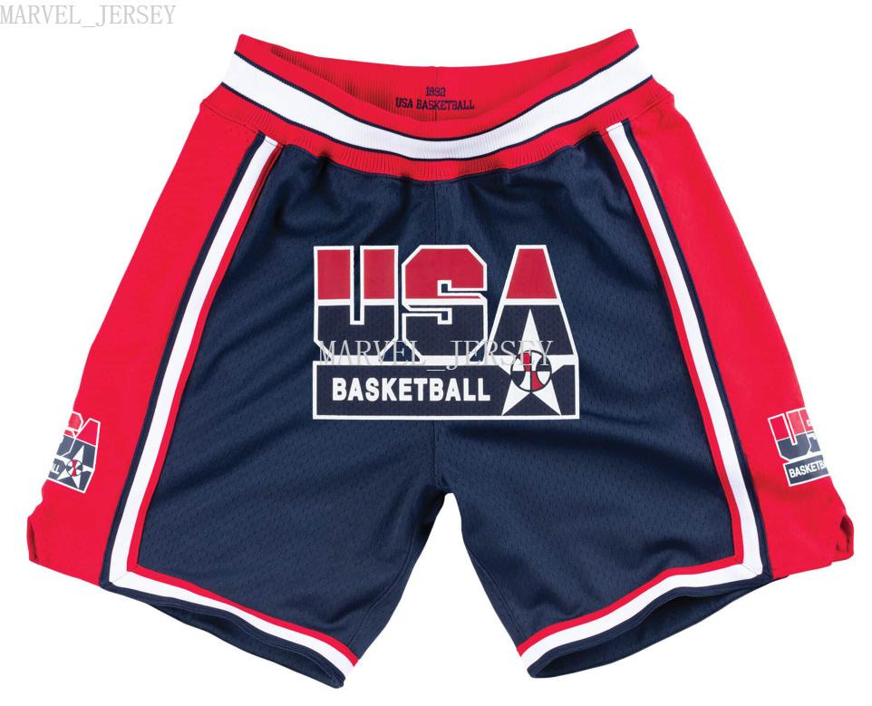 

cheap custom American Dream Team Retro Pocket Edition Basketball Shorts XS-5XL NCAA, As pic
