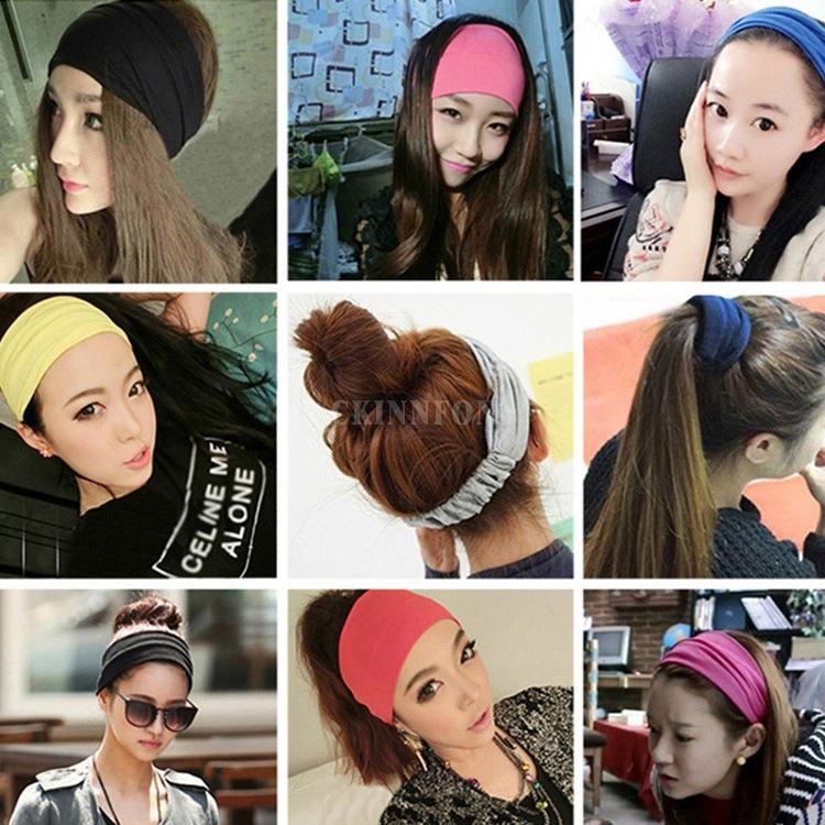 

DHL 100PCS Chic Ladies Letter Sports Yoga Sweatband Gym Stretch Headband Hair Band, Mix color