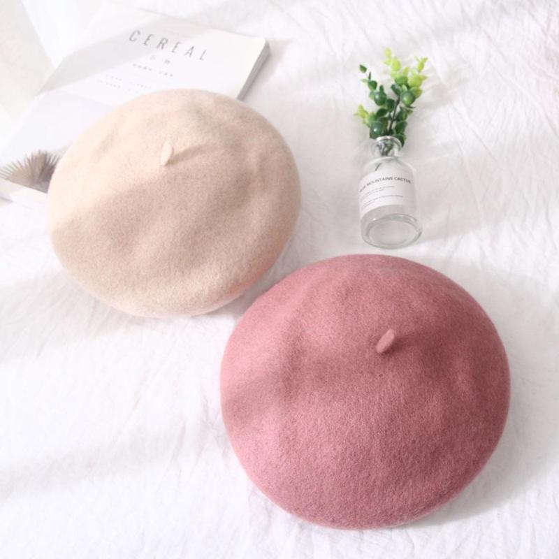 

Berets Female Beret Painter's Hat Retro English Korean Version Leisure Trend 2021 Autumn / Winter Wool Bud Japanese Multicolor, White