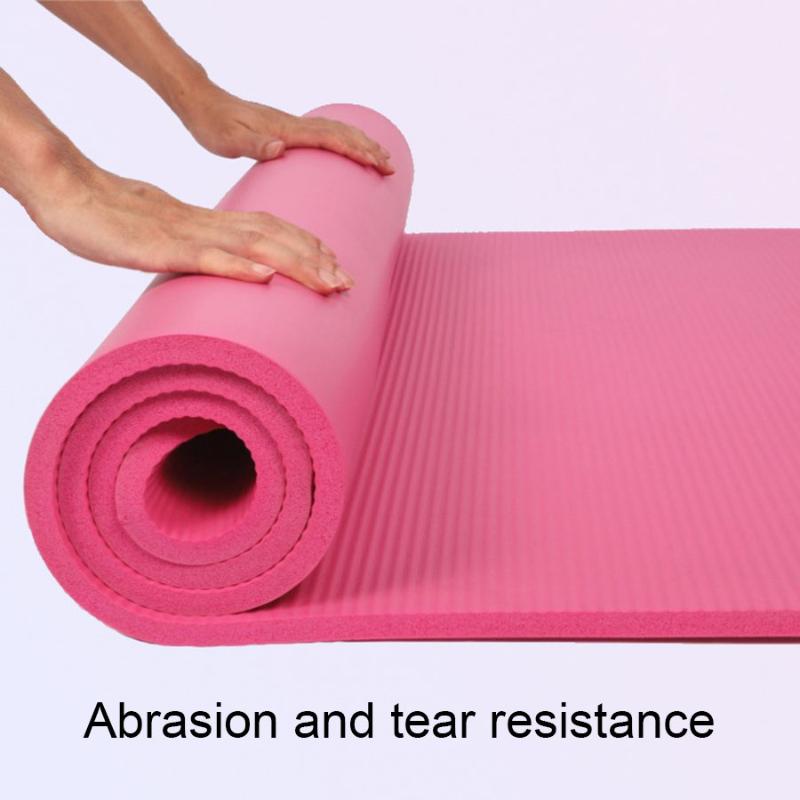

Anti-Skid 183*60*1cm NBR Yoga Mat Non-Slip Durable Sport Carpet Fitness Exercise Gym Mat Pilates Workout, Black