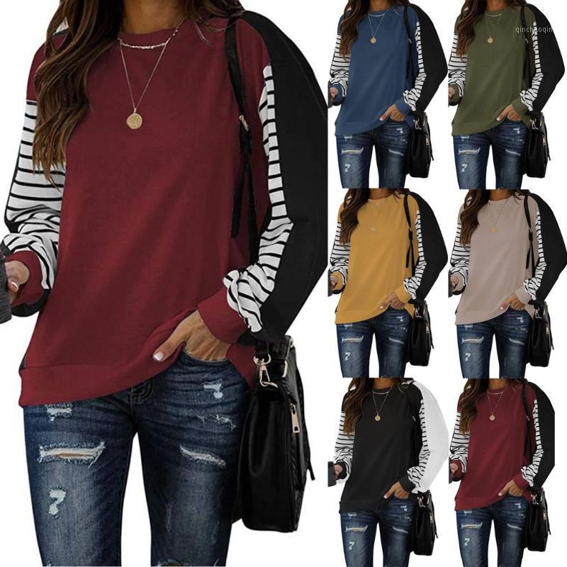 

Fashion Spliced Blouse Womens Shirts Spring Fall Long Sleeve U-Neck Tops Casual Female Plus Size Blouse Knitted Soft Comfortable1