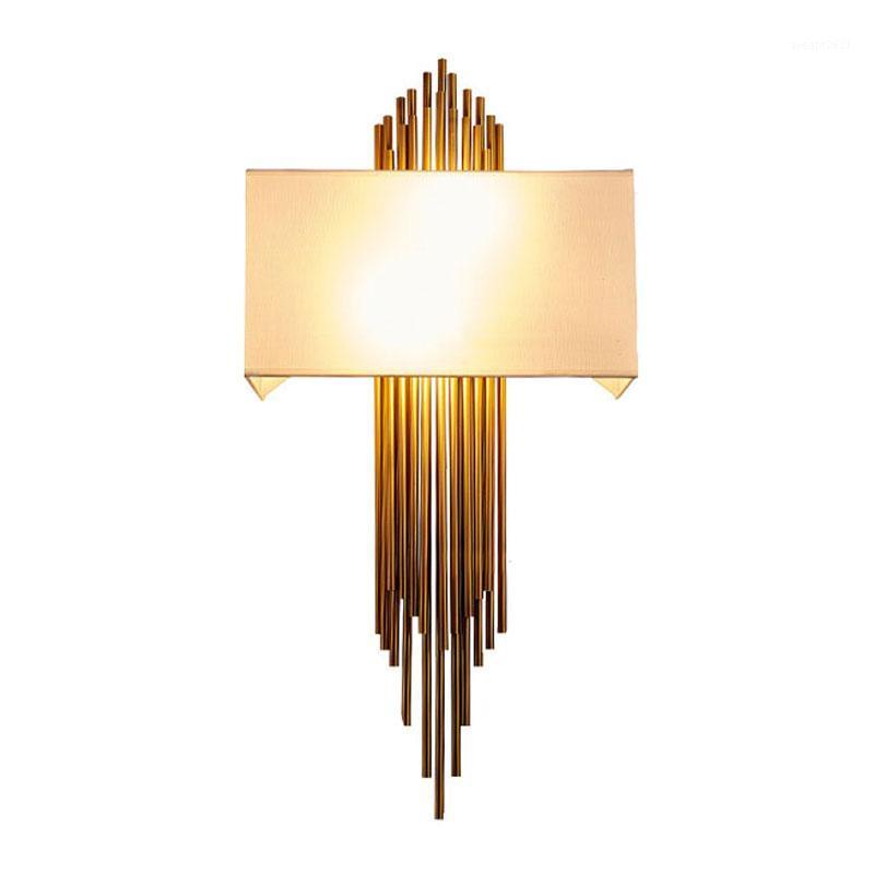 

Fabric Wall Lamp Living Room Bedroom Bedside Lamp Modern Copper Wall Light Home Decor Bathroom Mirror Light Indoor Luminaire1