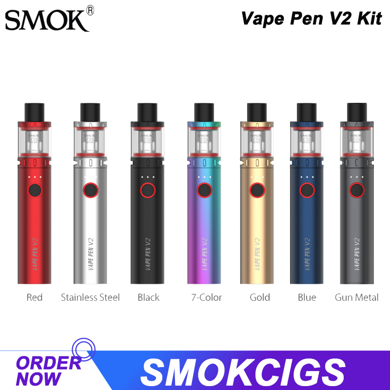 

SMOK VAPE PEN V2 Kit 60W 1600mAh Battery 3ml Tank Meshed 0.15ohm Coil & DC 0.6ohm ECigarette VS Vape Pen 22 Authentic, Red