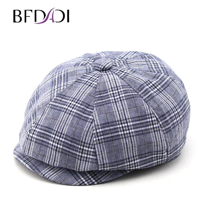 

BFDADI 2020 Men New Solid Color Vintage Beckham Women Fashion Octagonal Cap Size 57-60 Men Cotton Newsboy Cap Painter Beret Hat, 01 brown