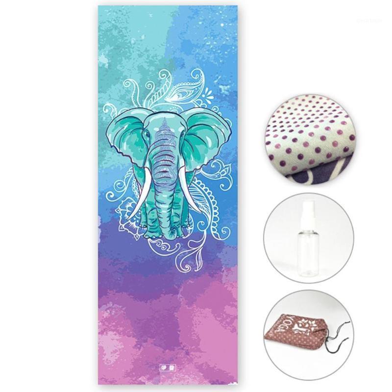 

Sweat Absorbing Printed Yoga Mat Towel Anti-slip Yoga Mat Pad Cover Non Slip Fitness Gymnastics Mats Towels Anti Slip Covers1, Green