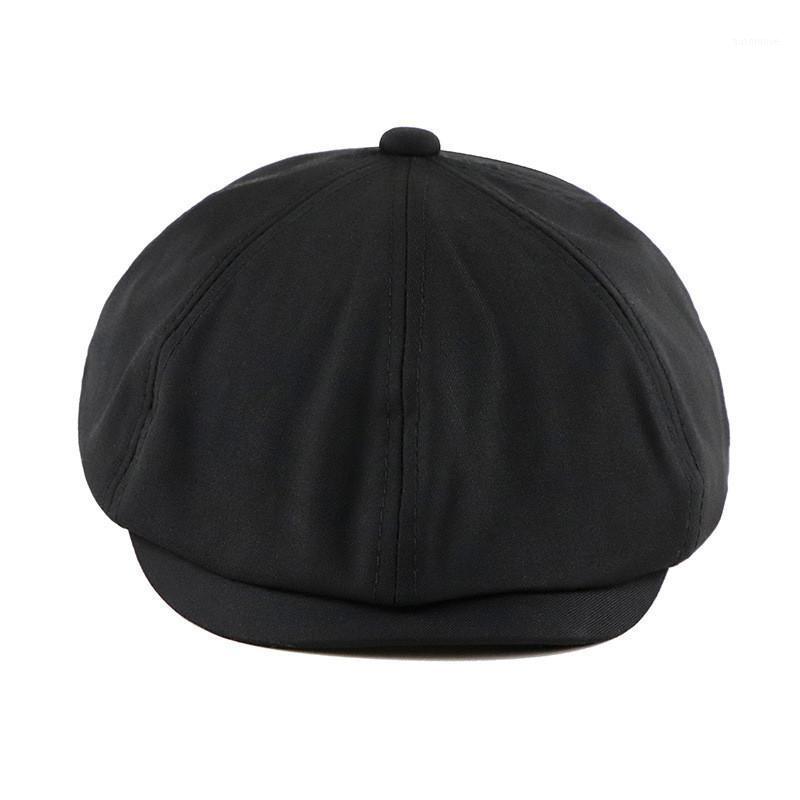 

Men Beret Vintage Tweed Peaky Blinders Hat Newsboy Beret Hat Spring Flat Peaked Hats1, Black