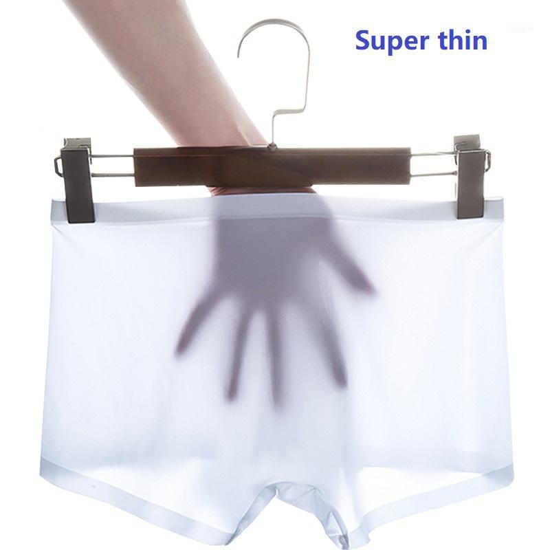 

4pcs/Lot Men'S Underwear Man Boxer Summer Ice silk Breathable Sexy Youth Boxer Ventilate Shorts Four shorts super thin L-3XL1, 2pcs e