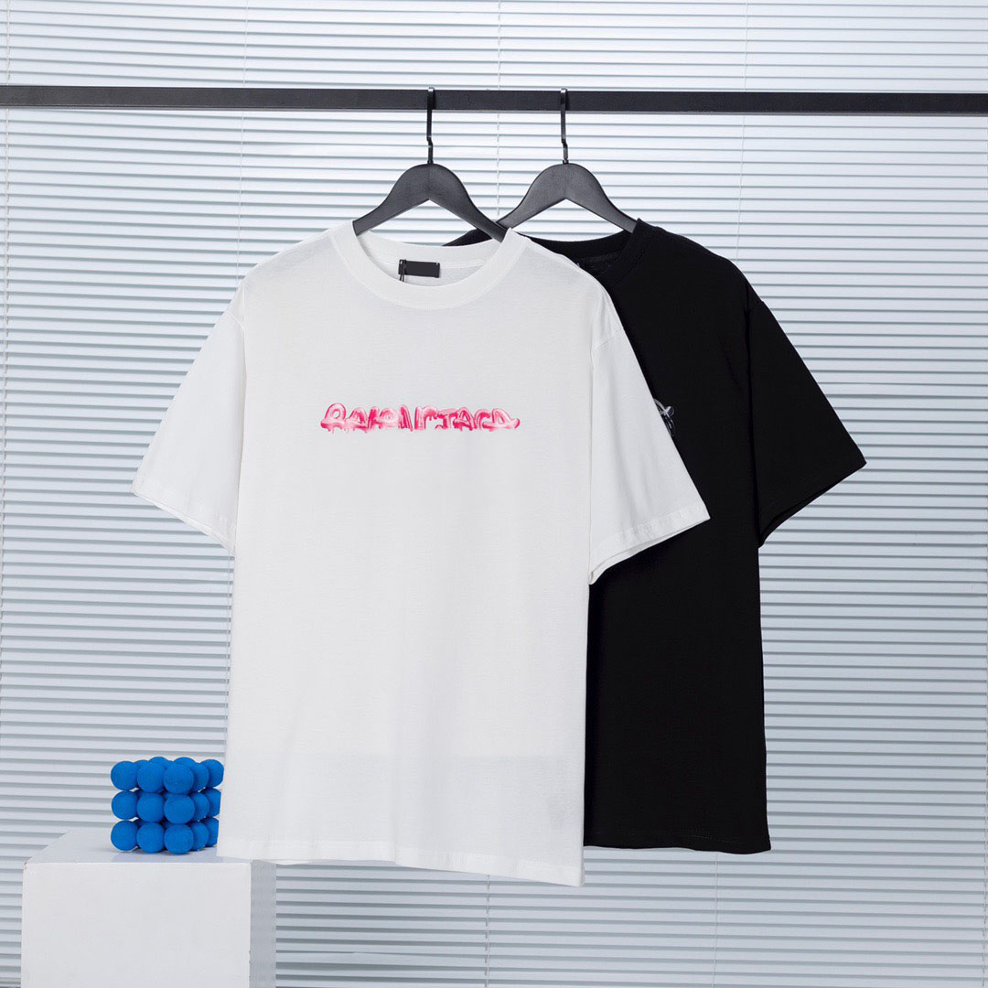 

2022ss Sweatshirt sand summer new high grade cotton printing short sleeve round neck panel T-Shirt Oversize Color: black white tee33