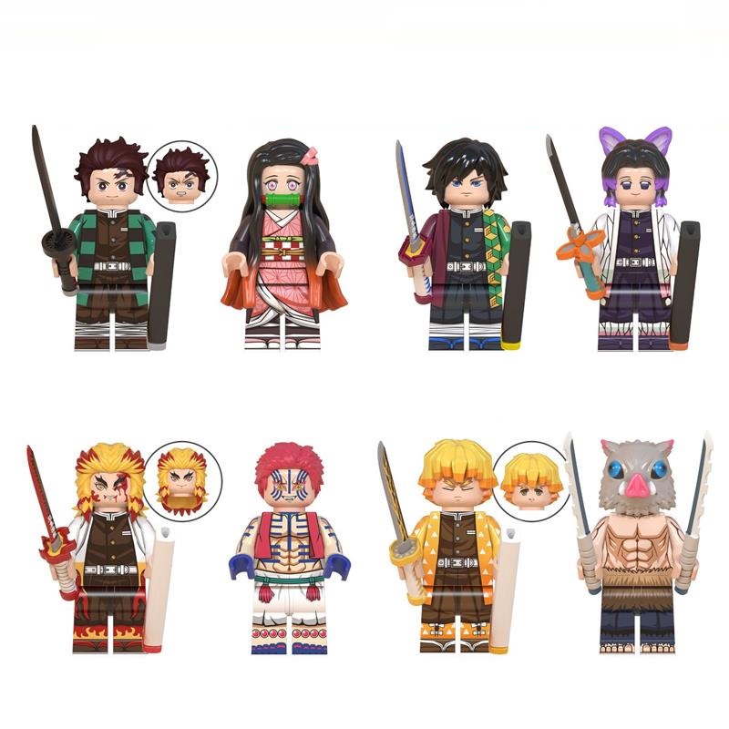 

8pcs/set 4.5cm Mini Minifig Brick Demon Slayer Blade Series Building Blocks Gift Toys Children