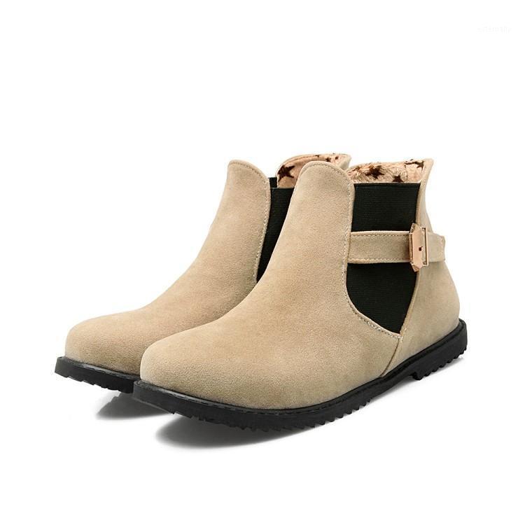 

2020 Biggest size shoes 30-52 Autumn winter style ankle women woman ankle boots botas s mujer chaussure femme casual 5021, Beige
