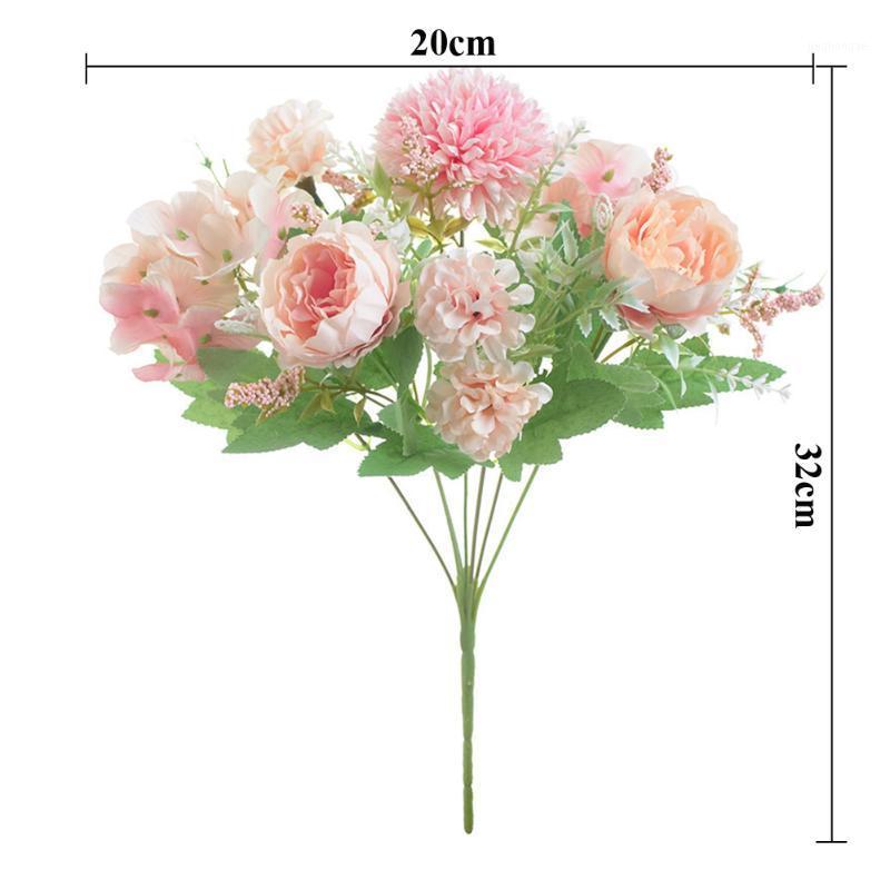 

7 Forks 13 Flowers Bouquet Artificial Peony Wedding Home Room Decor Silk Flower For Home/wedding/store/party Decoration1, Champagne white