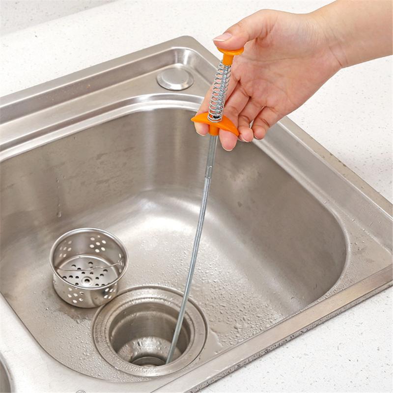 

Flexible Long Reach Claw Pick Up Narrow Bend Curve Grabber Tool Spring Grip 80cm Drain Hair Clog Remover Spring Grip Tool #15