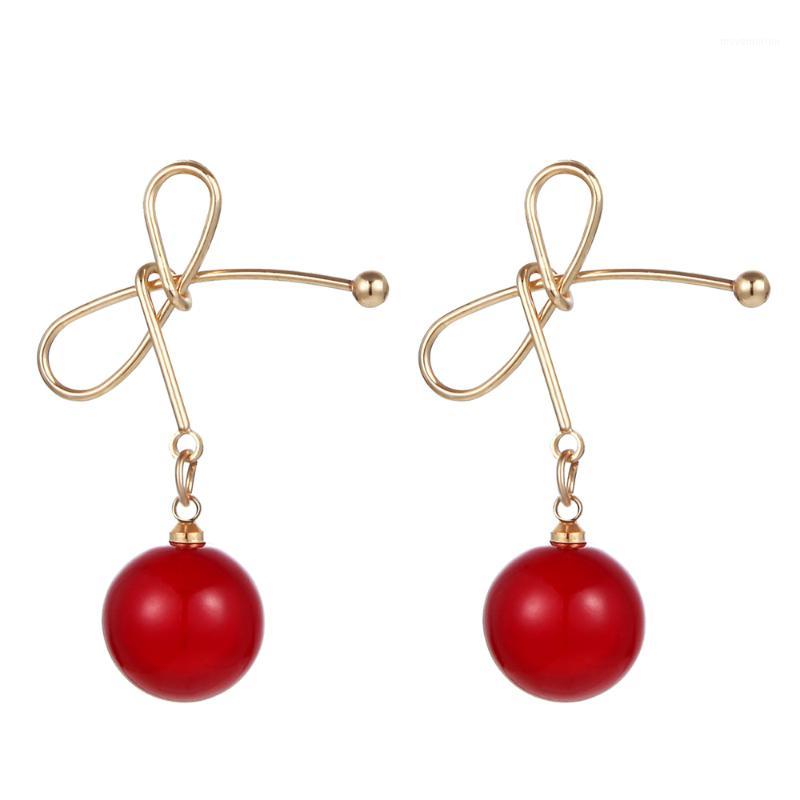 

Korean New Hot Sale Simple And Lovely Cherry Pearl Dangle Drop Earrings For Women Earings Fashion Jewelry 2019 Brincos Oorbellen1